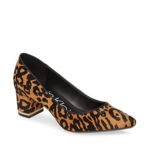 WOMEN'S NITA BLOCK-HEEL PUMPS WOMEN'S SHOES IN LEOPARD NATURAL 9.5M